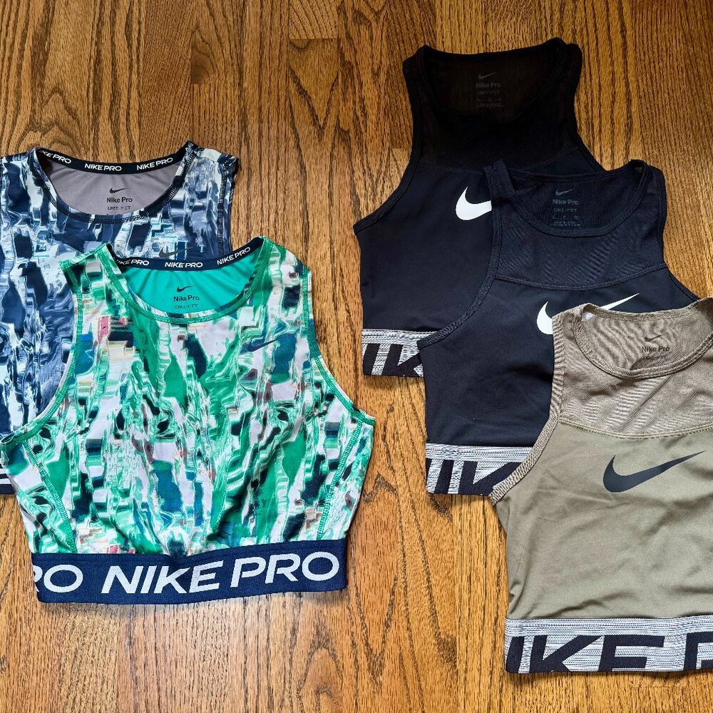 Nike Pro Dri-Fit High Neck Sports Bras Lot of 5 Size Small